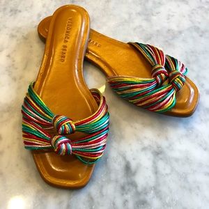 ♥️SOLD♥️ Veronica Beard Gemma Knot Rainbow Metallic Slide 37
